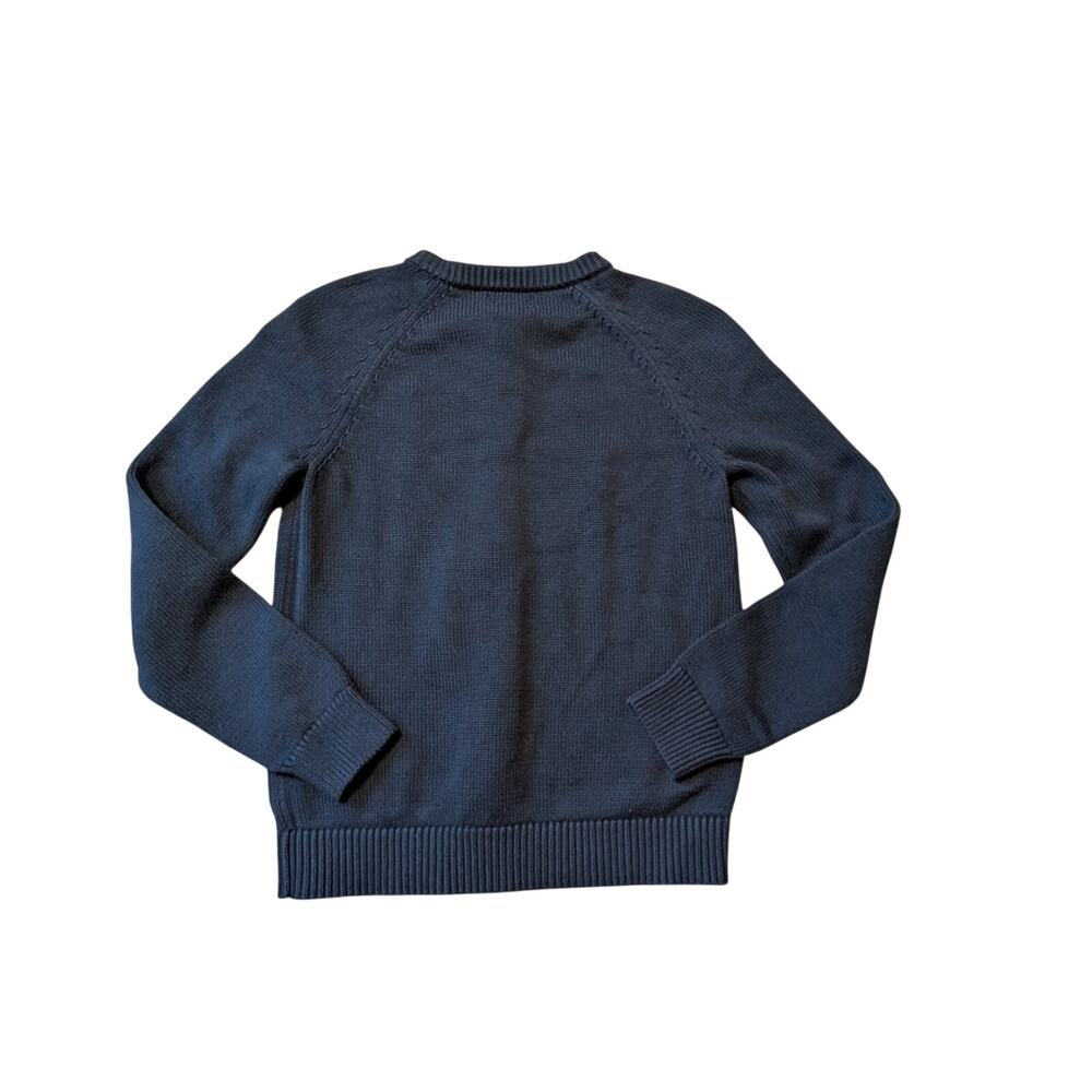 Lands End Girls Navy Blue girls cardigan Zip Sweater; uniform, School, LG